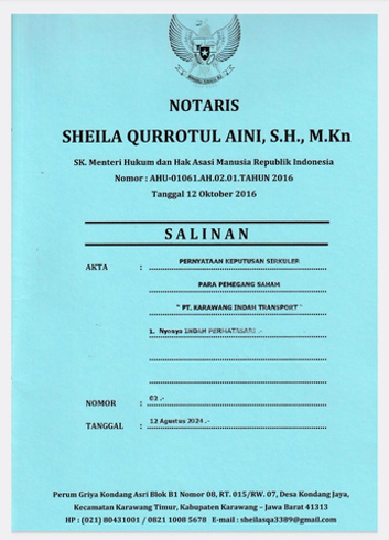 Akta Notaris Depan